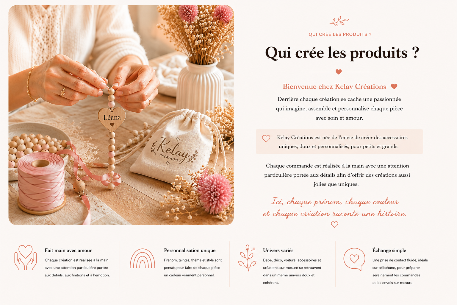 Marjolaine dans son atelier Kelay Créations